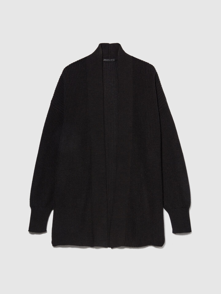 Oversized cardigan - women's cardigans - Black | Sisley image number 6